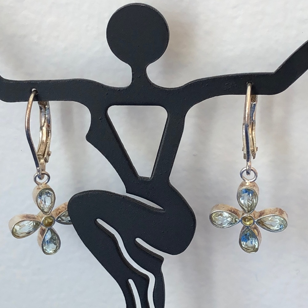 Beautiful blue Topaz? Sterling silver earrings 925